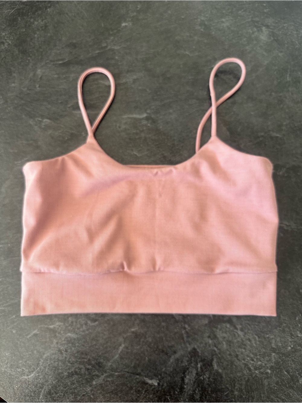 Women's Pink Ribbed Crop Cami Top - Brand